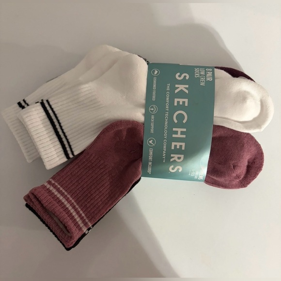 NWT Skechers WOMENS 8 Pair Low Crew Socks Size 6-9.5 Arch Support - Picture 3 of 7